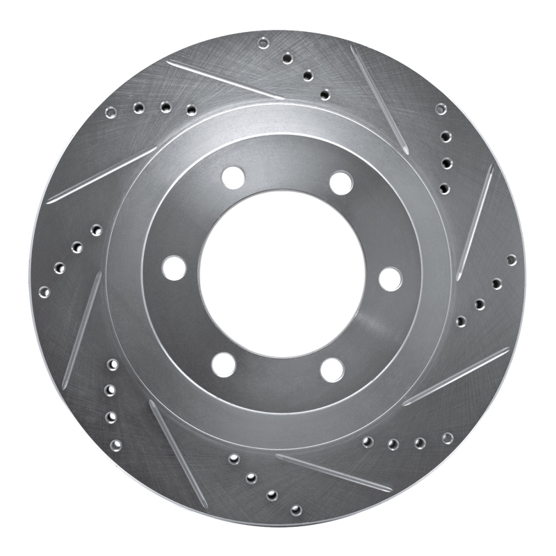 Lexus GX470 Brake Rotor (1) - Front Right - R1 Concepts - Drilled & Slotted - Silver - `03-`09